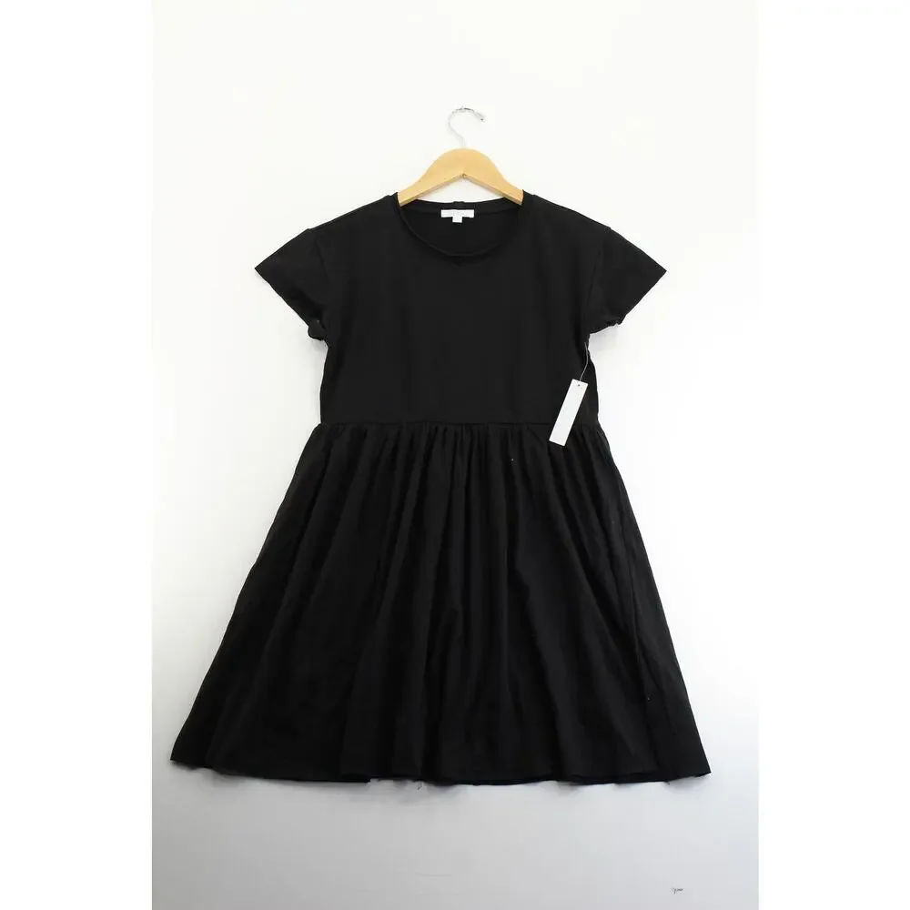 Abound black‎ flare t shirt dress womens XS peasant prairie grunge romantic goth